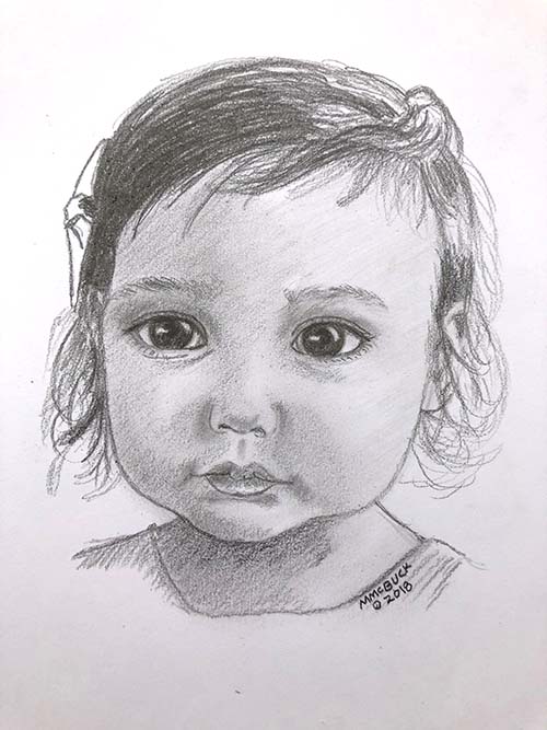 Pencil Sketch, Young Girl