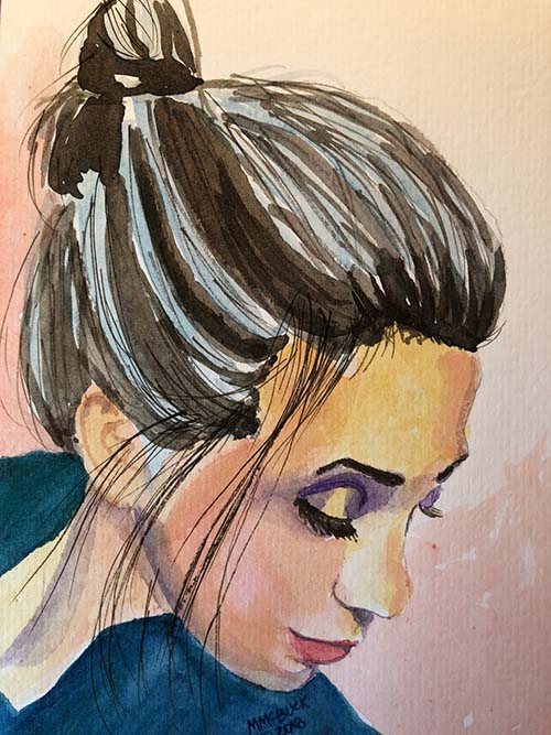 Watercolor Portrait Profile