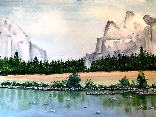 Yosemite Valley Watercolor